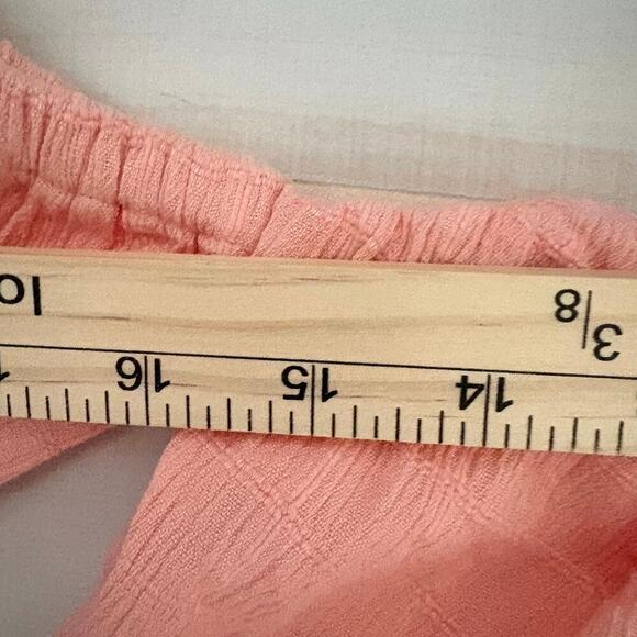 Roxy Size L Another Day Off The Shoulder Romper Linen Blend Coral Beach NWT - Picture 10 of 13